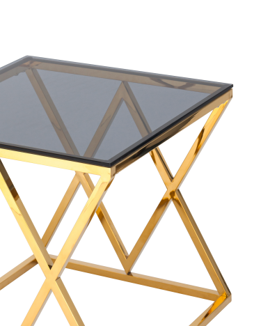 Журнальный стол Stool Group ИНСИГНИЯ 55x55 Золото стекло smoke
