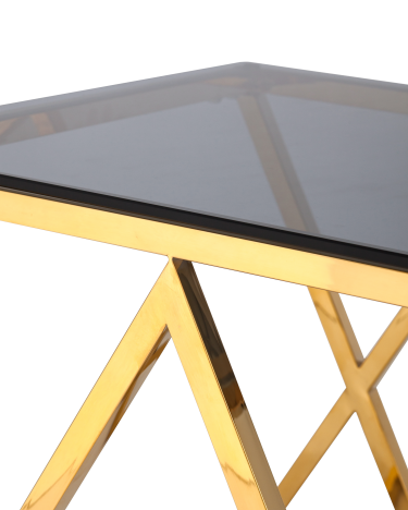 Журнальный стол Stool Group ИНСИГНИЯ 55x55 Золото стекло smoke