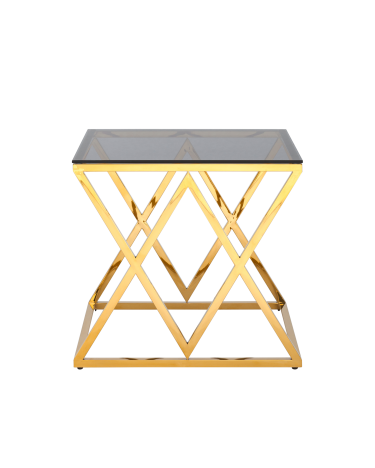 Журнальный стол Stool Group ИНСИГНИЯ 55x55 Золото стекло smoke