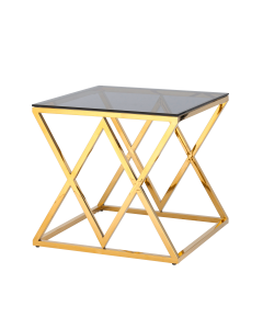 Журнальный стол Stool Group ИНСИГНИЯ 55x55 Золото стекло smoke