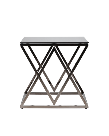 Журнальный стол Stool Group ИНСИГНИЯ 55x55 Темный хром стекло smoke