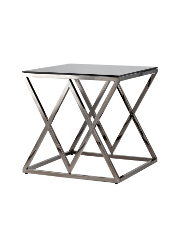Журнальный стол Stool Group ИНСИГНИЯ 55x55 Темный хром стекло smoke
