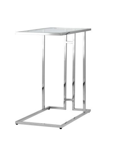 Журнальный столик Stool Group Бостон 50x32 Серебро стекло прозрачное