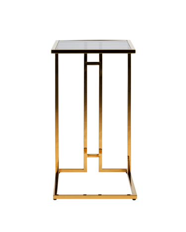 Журнальный столик Stool Group Бостон 50x32 Золото стекло smoke
