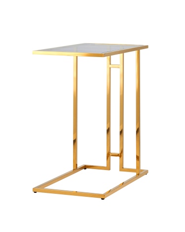 Журнальный столик Stool Group Бостон 50x32 Золото стекло smoke