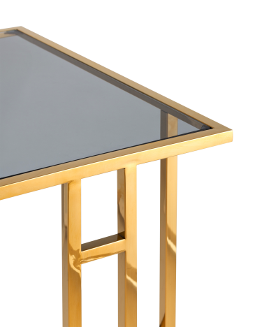 Журнальный столик Stool Group Бостон 50x32 Золото стекло smoke