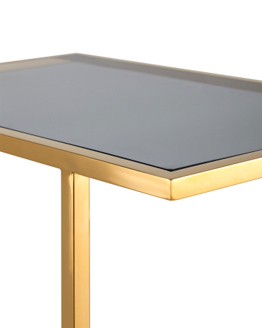 Журнальный столик Stool Group Бостон 50x32 Золото стекло smoke