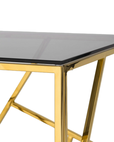 Журнальный столик Stool Group АРТ ДЕКО 55x55 Золото стекло smoke