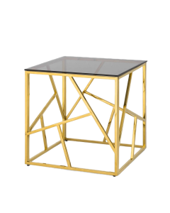Журнальный столик Stool Group АРТ ДЕКО 55x55 Золото стекло smoke
