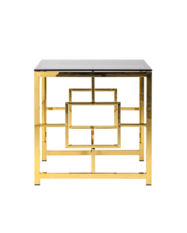 Журнальный столик Stool Group БРУКЛИН 55x55 Золото стекло smoke