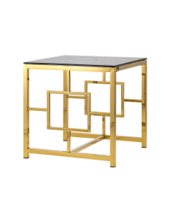 Журнальный столик Stool Group БРУКЛИН 55x55 Золото стекло smoke
