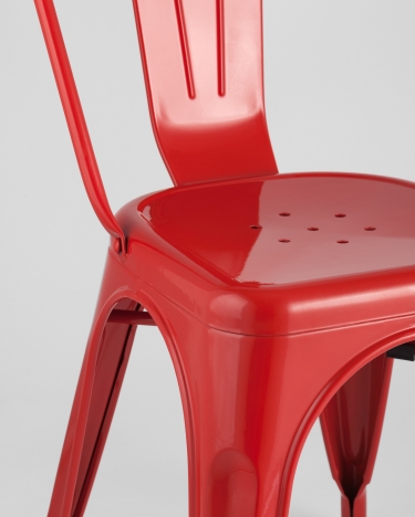 Стул Stool Group TOLIX с высокой спинкой Красный глянцевый