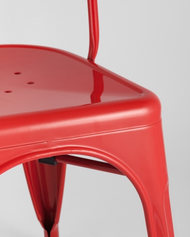 Стул Stool Group TOLIX с высокой спинкой Красный глянцевый