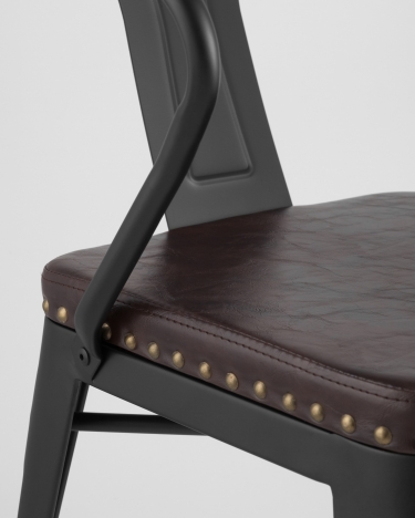 Стул Stool Group TOLIX ARMS SOFT с подлокотниками Черный матовый