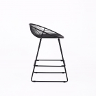 Стул барный Stool Group UFO черный металл с черной подушкой из экокожи