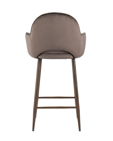 Стул полубарный Stool Group Венера диамант велюр коричневый ножки металл под дерево