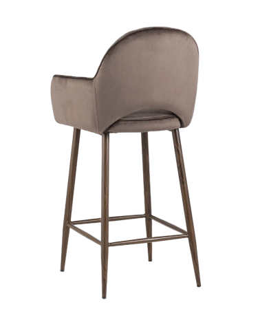 Стул полубарный Stool Group Венера диамант велюр коричневый ножки металл под дерево
