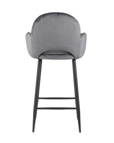 Стул полубарный Stool Group Венера диамант велюр серый ножки металл черный