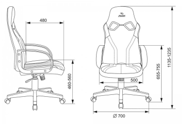 Геймерское кресло Zombie Бюрократ ZOMBIE RUNNER Черный-синий