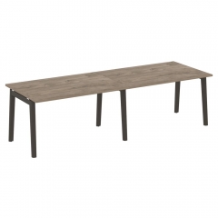 Стол переговорный 2 столешницы Рива ONIX WOOD OW.PRG-2.3 Тиквуд Темный/Темный