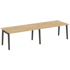 Стол переговорный 2 столешницы Рива ONIX WOOD OW.PRG-2.4 Тиквуд Светлый/Темный