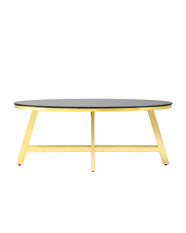Журнальный стол Stool Group АЛЬБА 100x50 Золото стекло черное