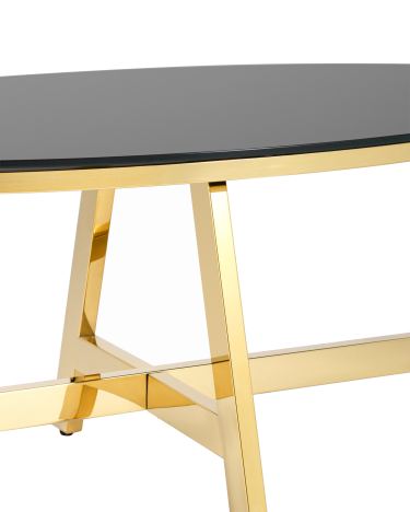 Журнальный стол Stool Group АЛЬБА 100x50 Золото стекло черное