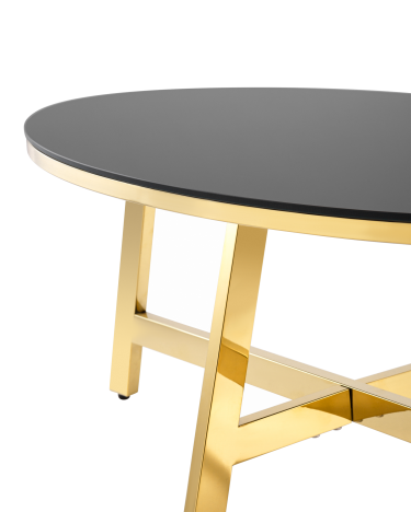 Журнальный стол Stool Group АЛЬБА 100x50 Золото стекло черное