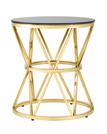 Журнальный стол Stool Group ВИВА 50x50 Золото стекло черное