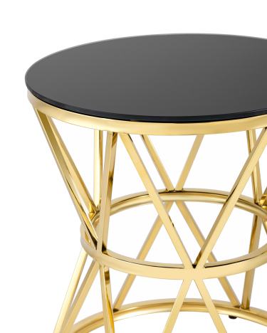 Журнальный стол Stool Group ВИВА 50x50 Золото стекло черное