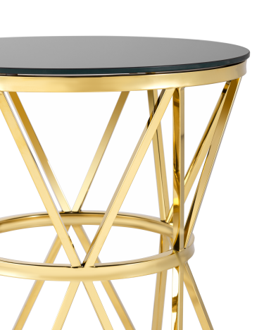 Журнальный стол Stool Group ВИВА 50x50 Золото стекло черное