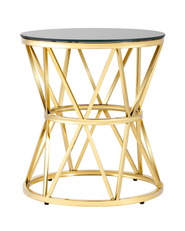 Журнальный стол Stool Group ВИВА 50x50 Золото стекло черное