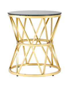 Журнальный стол Stool Group ВИВА 50x50 Золото стекло черное