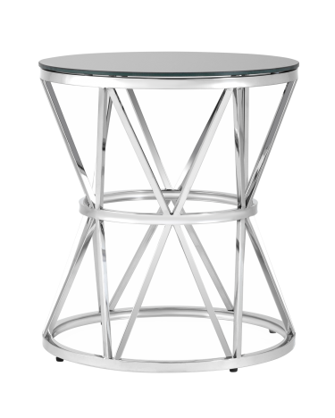Журнальный стол Stool Group ВИВА 50x50 Серебро стекло черное