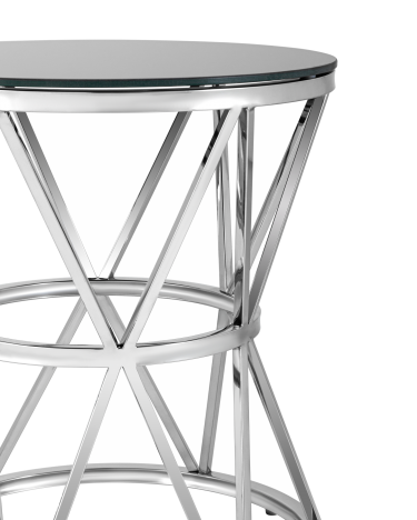 Журнальный стол Stool Group ВИВА 50x50 Серебро стекло черное
