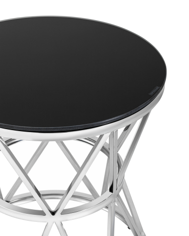 Журнальный стол Stool Group ВИВА 50x50 Серебро стекло черное