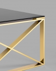 Журнальный стол Stool Group КРОСС 120x60 Золото стекло smoke