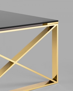 Журнальный стол Stool Group КРОСС 120x60 Золото стекло smoke