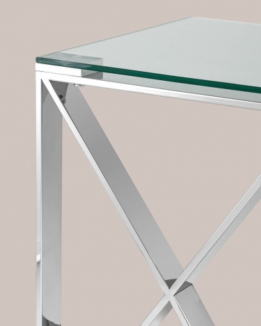 Журнальный стол Stool Group КРОСС 40x40 Серебро