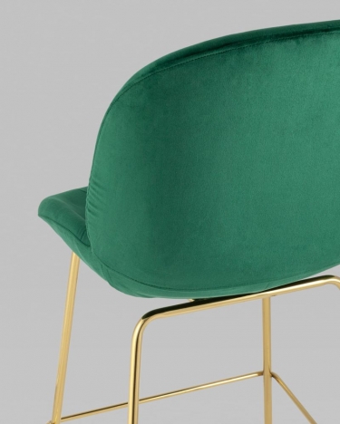 Стул полубарный Stool Group Beetle со спинкой gold Изумрудный
