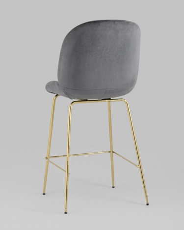 Стул полубарный Stool Group Beetle со спинкой gold Серый