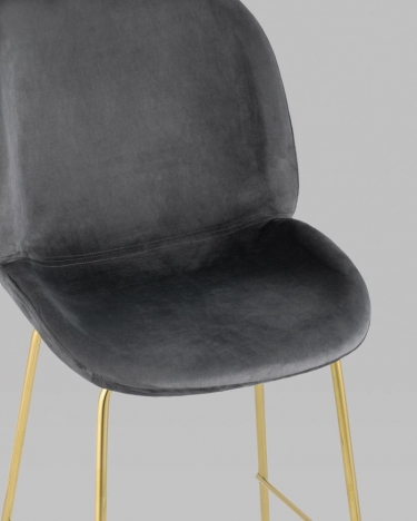 Стул полубарный Stool Group Beetle со спинкой gold Серый