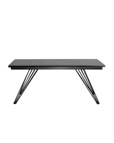 Обеденный стол раскладной Stool Group Пандора 160-240 Черный мрамор