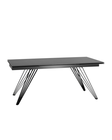 Обеденный стол раскладной Stool Group Пандора 160-240 Черный мрамор