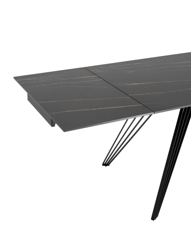 Обеденный стол раскладной Stool Group Пандора 160-240 Черный мрамор