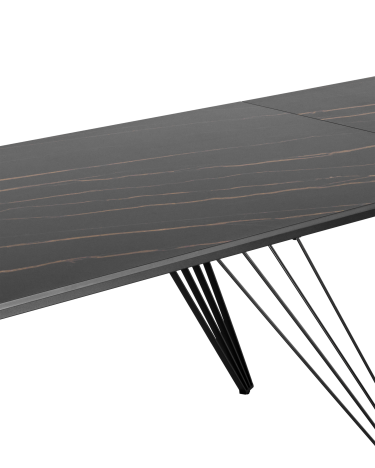Обеденный стол раскладной Stool Group Пандора 160-240 Черный мрамор