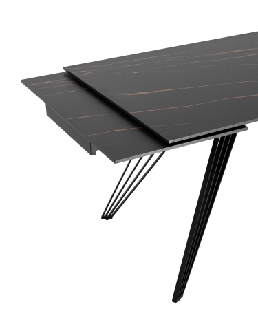 Обеденный стол раскладной Stool Group Пандора 160-240 Черный мрамор