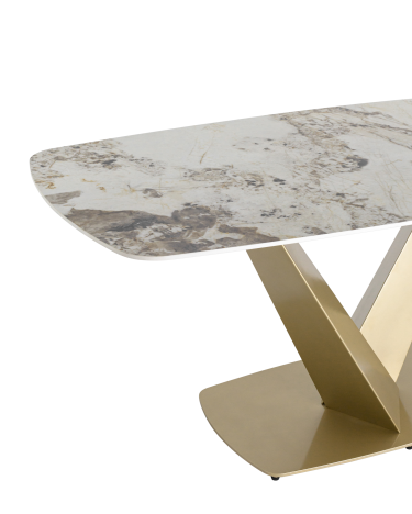 Обеденный стол Stool group Аврора 180x90 Белый мрамор