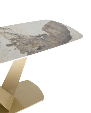 Обеденный стол Stool group Аврора 180x90 Белый мрамор