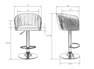 Стул барный DOBRIN DOBRIN DARCY Мятный велюр 1922-8